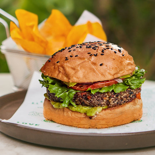 Hamburguesa de quinua + chips